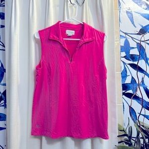 NWOT Women’s Chase54 Hot Pink Sleeveless Polyester & Spandex Golf Polo Size L
